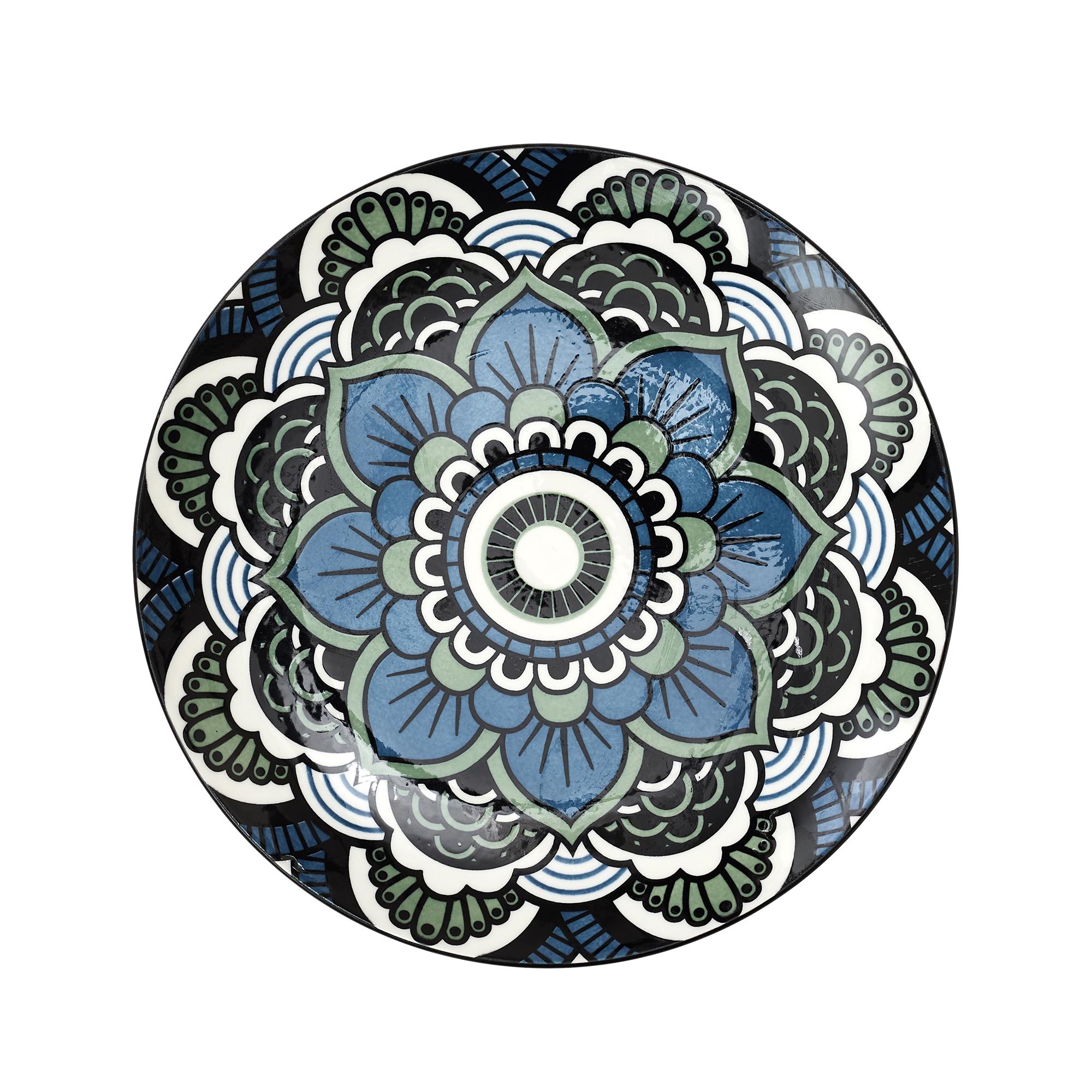 ASSIETTE MANDALA BLEU D.19CM