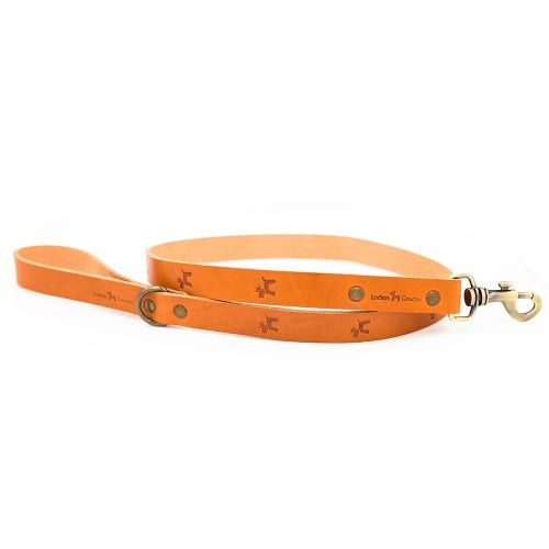 Guia de couro premium Ladran Gaucho Classic para cães, marrom