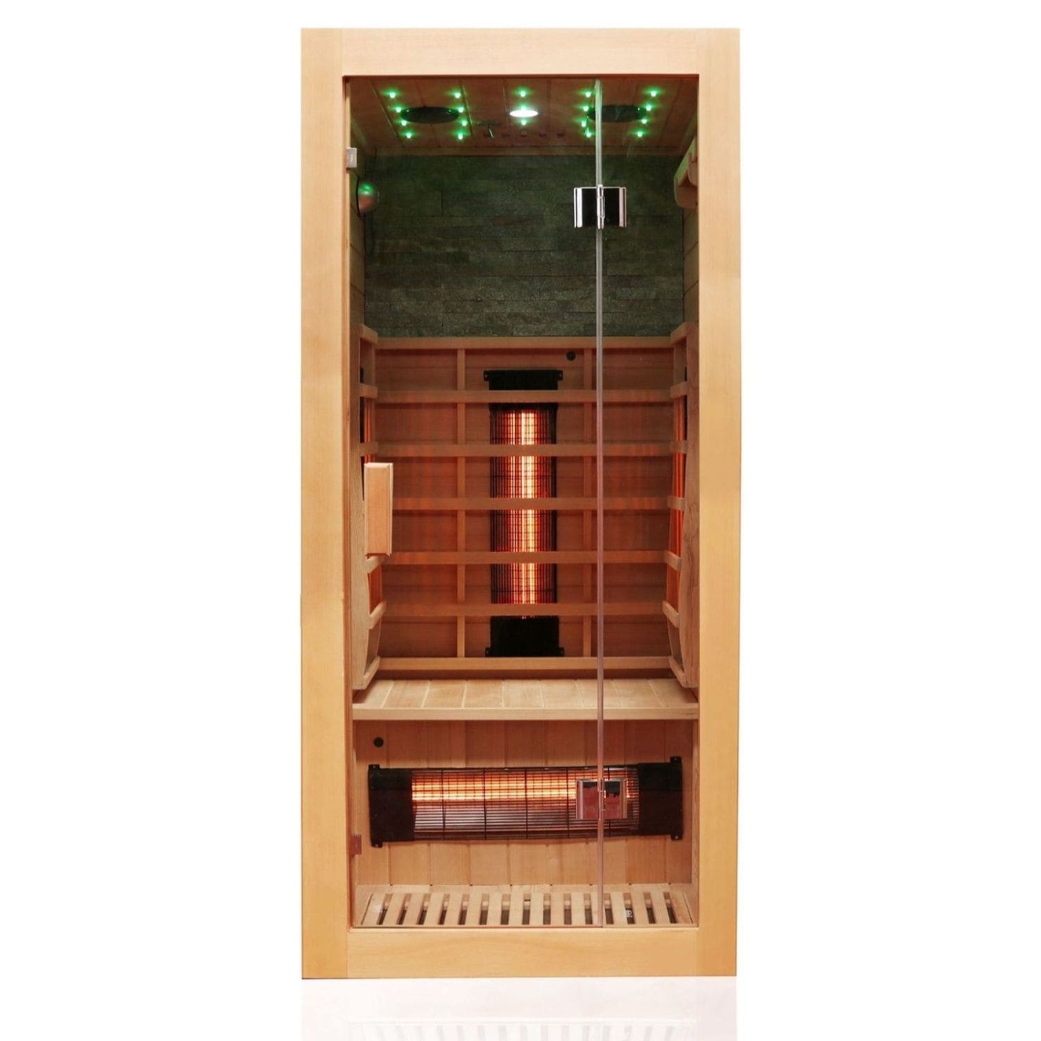 Dewello® Infrarotkabine Infrarotsauna MILTON 90cm x 90cm inkl. 4 Vollspektrumstrahler, Bodenstrahler, 1 Person, LED