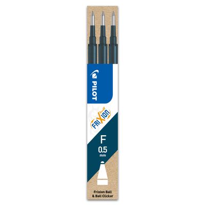 Pilot Frixion Ball - 3 Recharges pour rollers effaçables - 0,5 mm - bleu nuit