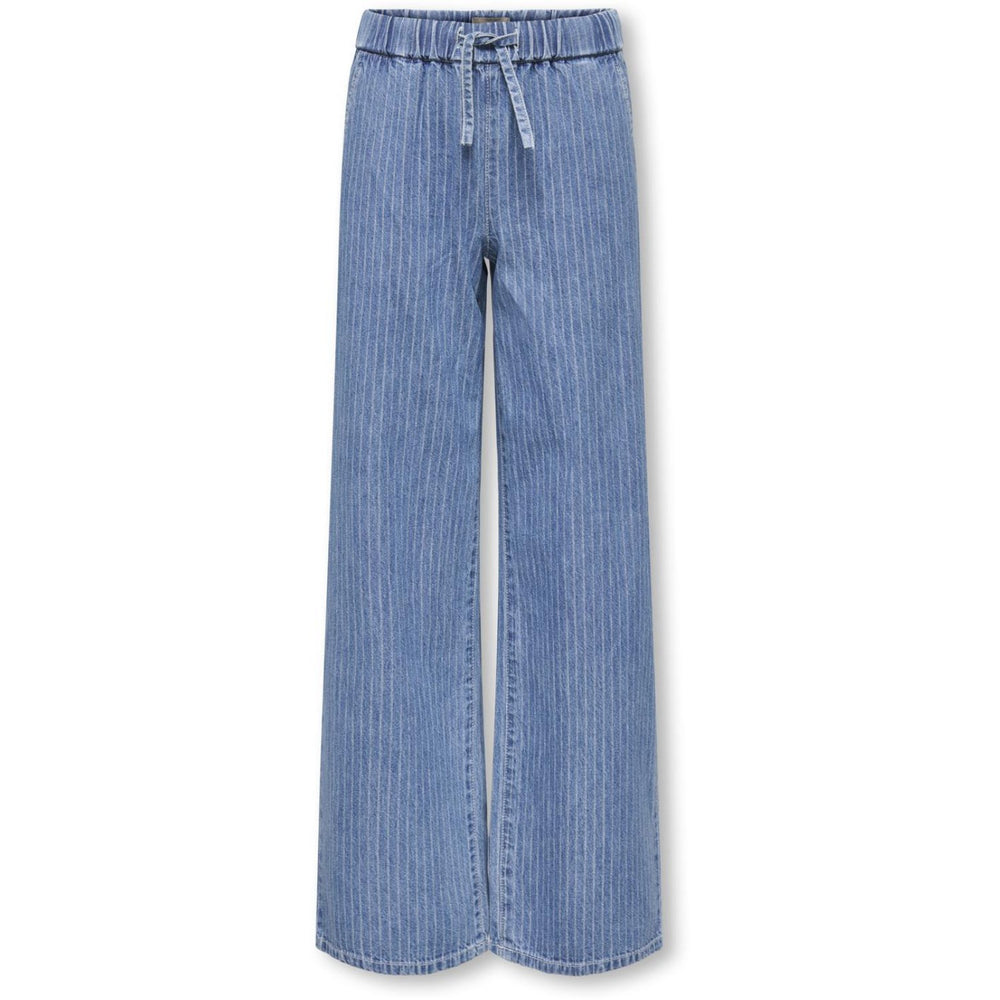 Køb kids ONLY Medium Blue Denim Stripes Kogyasmin Wide Bukser Dnm Gua