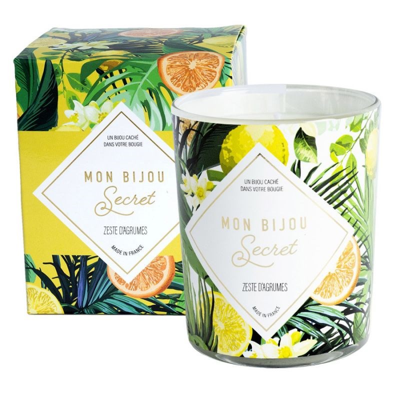 Bougie Bijou Bracelet argenté - Parfum Zeste d'agrumes - 40h