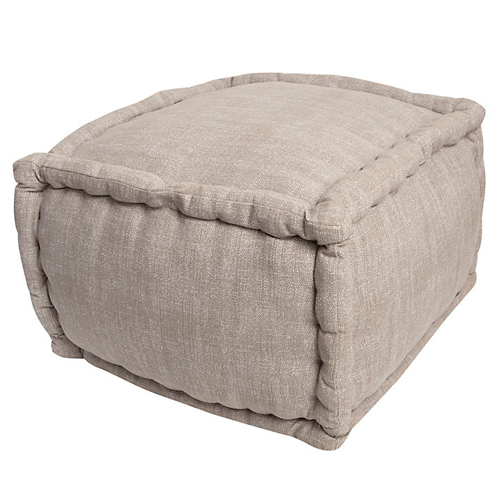 Pouf Chambray en coton coloris beige 40 x 30 cm