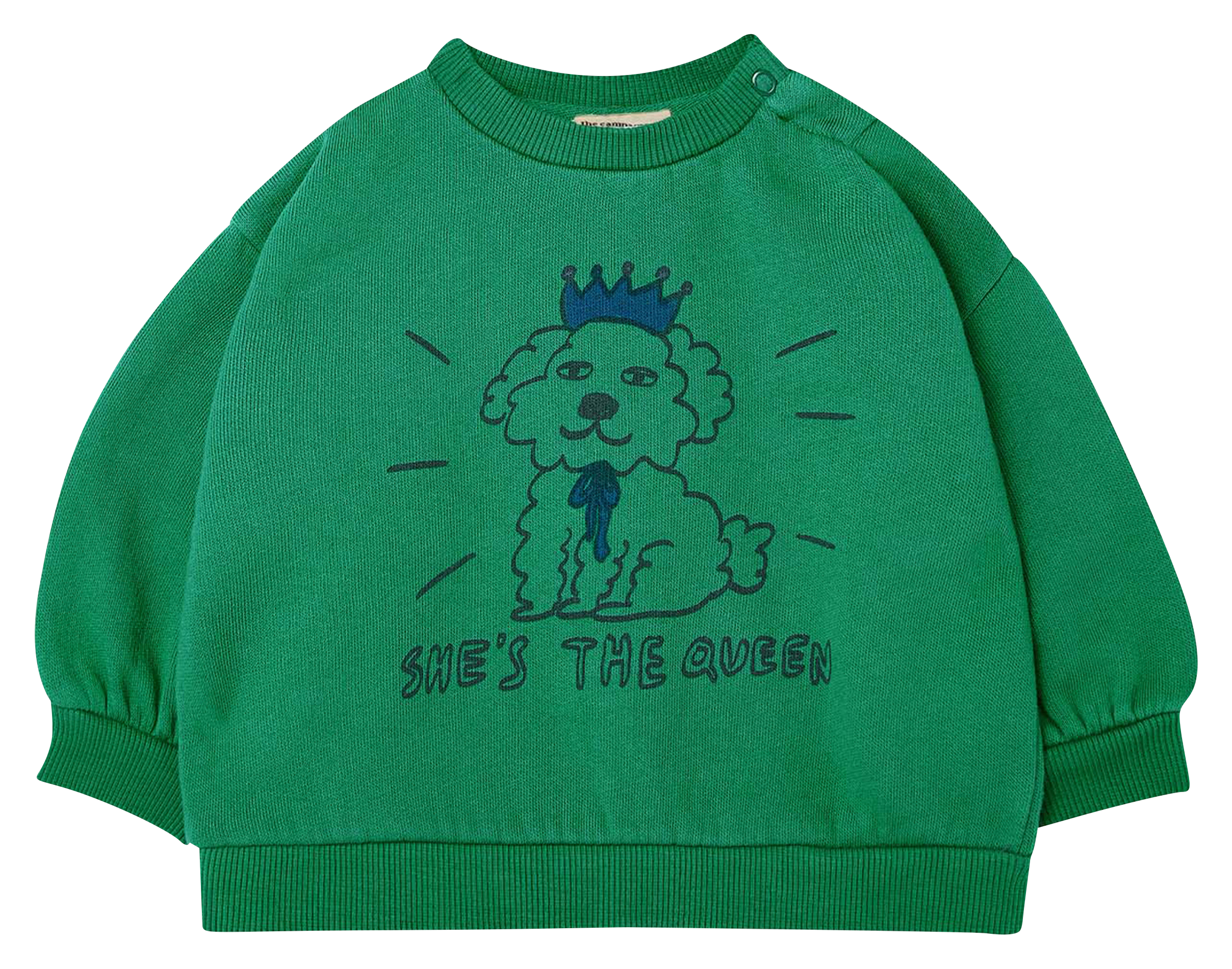 Sweat col rond imprimé en coton bio| Vert