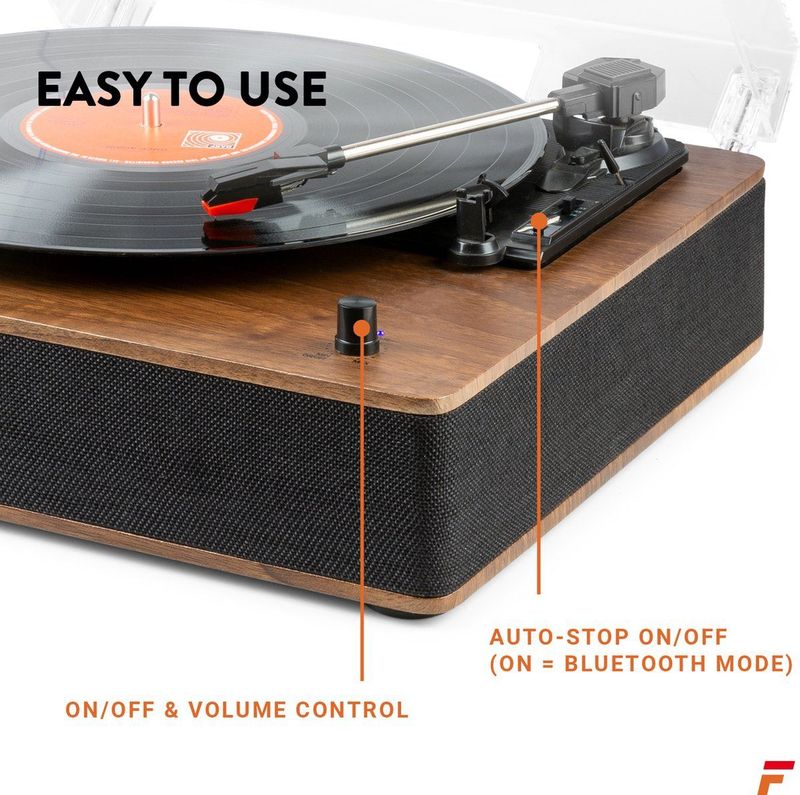 Fenton - RP161 - Retro Platenspeler - Bluetooth - Ingebouwde Speakers - 50W