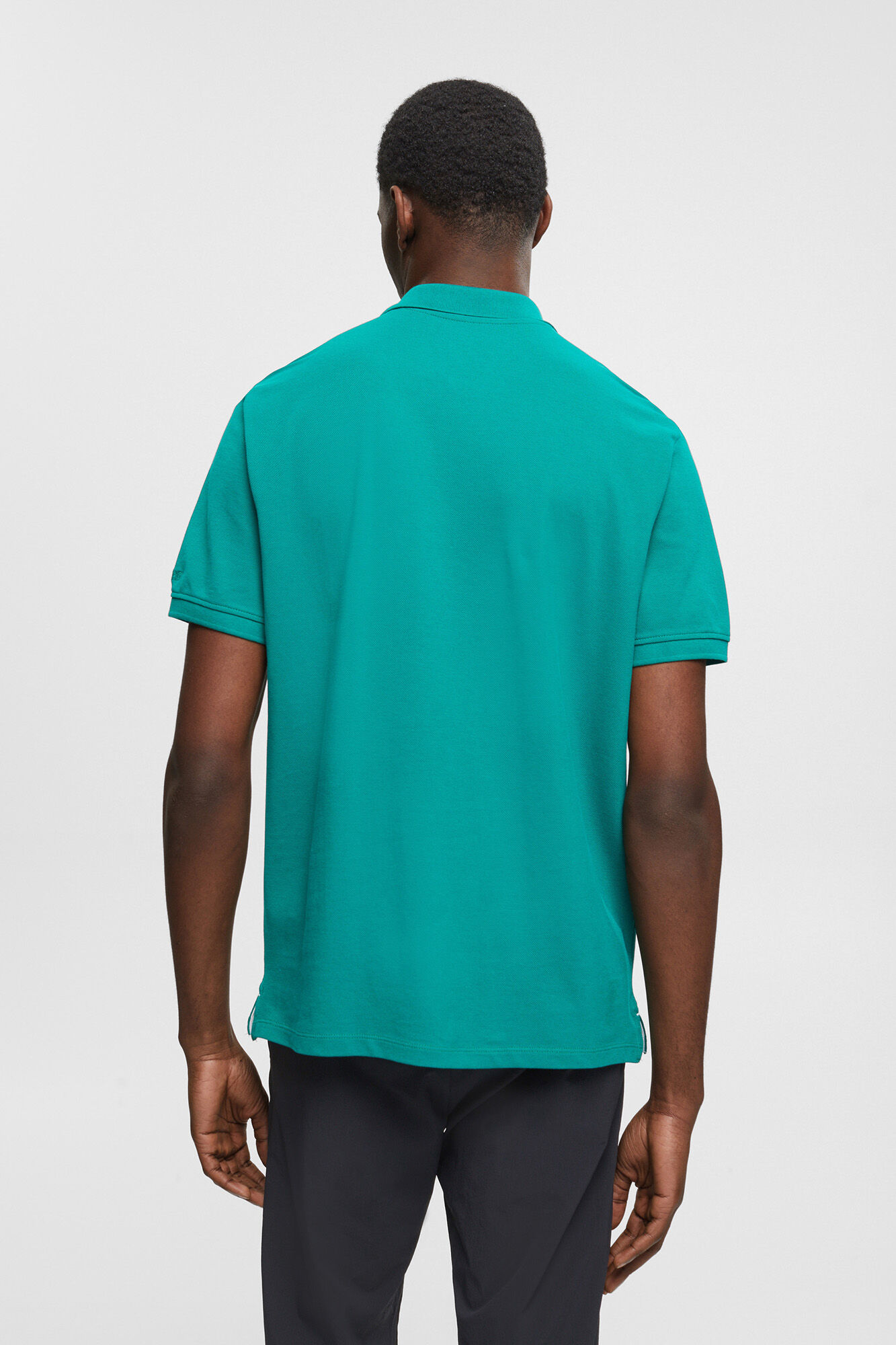 Camisa polo básica em piqué de algodão - Verde