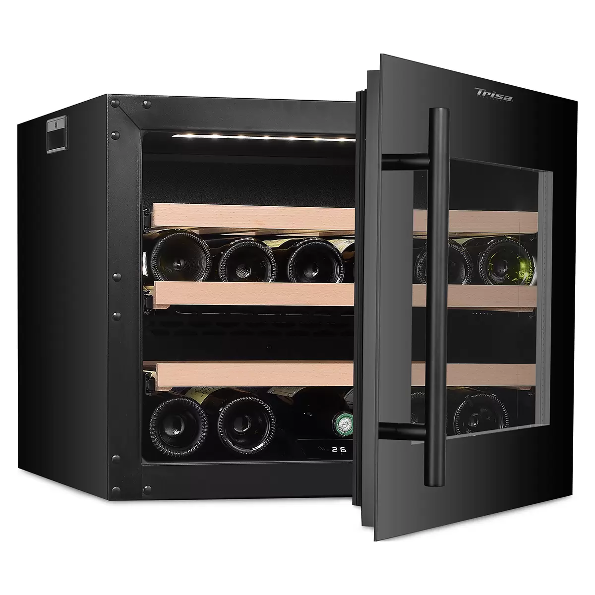 Einbau-Weinkühlschrank 51L Trisa Dual Zone Schwarz