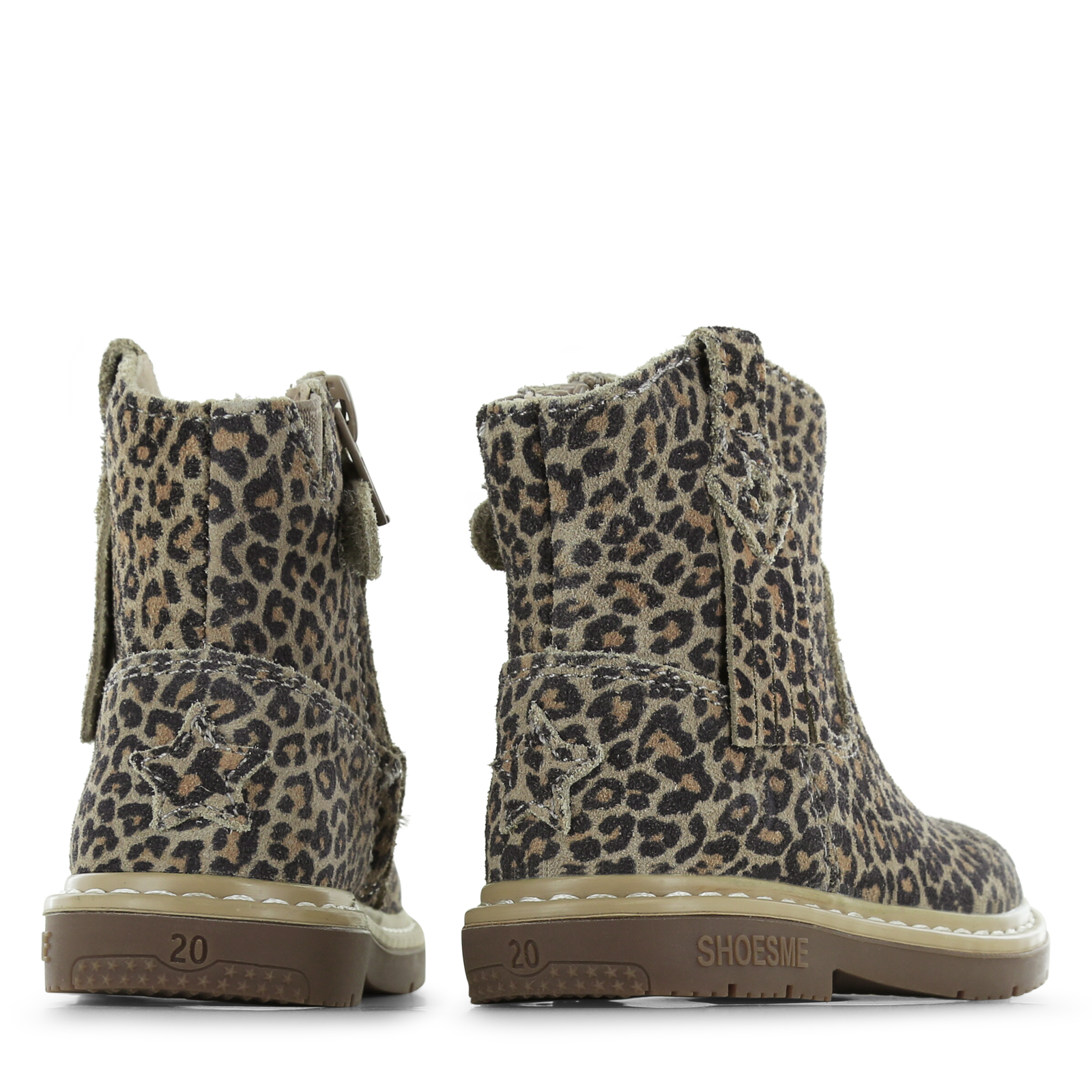 Shoesme panterprint laarsje met franjes Suède | Sale