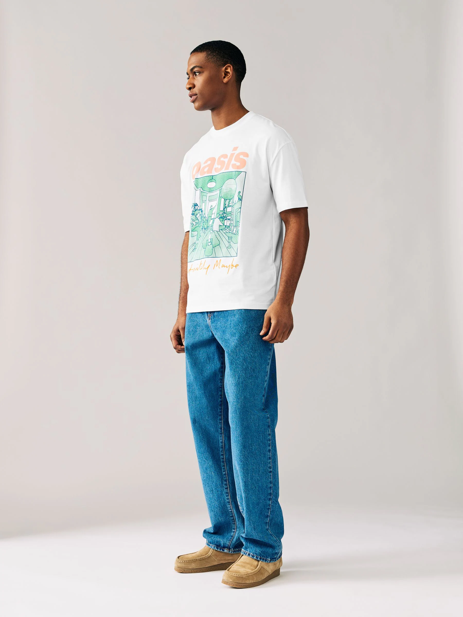 Witte kleur - Oasis Graphic Band T-Shirt