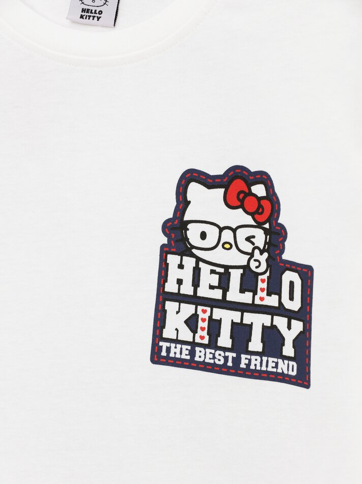 Camiseta estampada Hello Kitty ©Sanrio - Branca/Azul Marinho