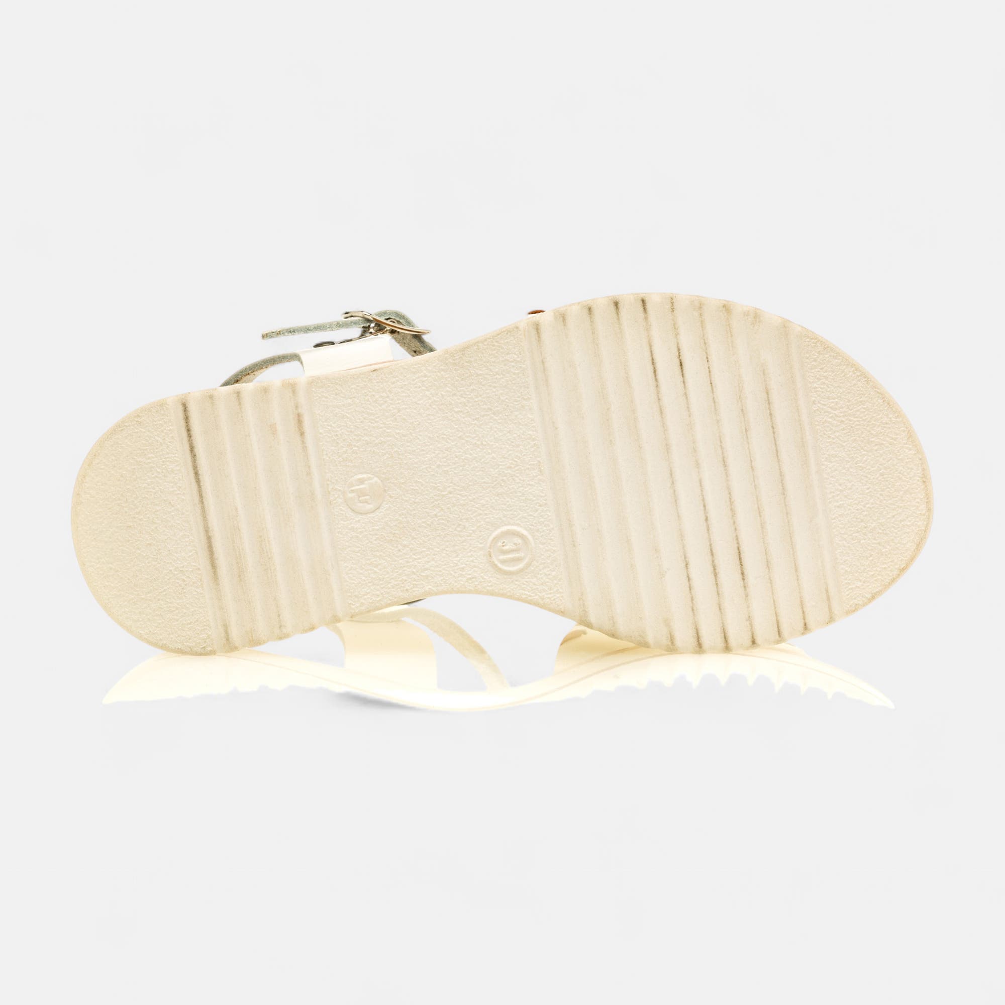 Nu-pieds Fille en cuir blanc
