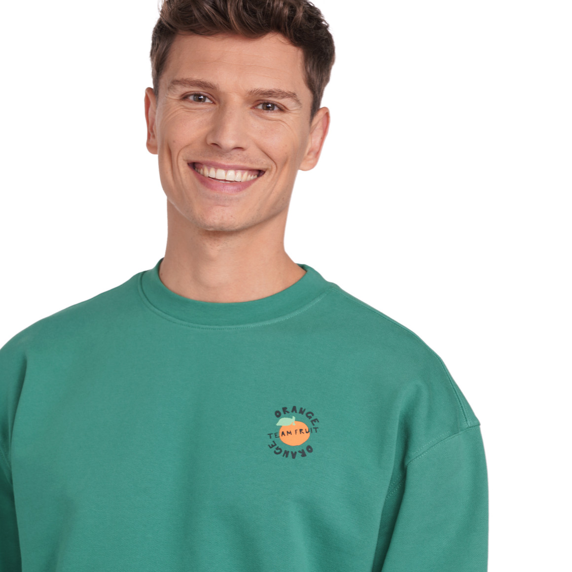 Jonas Nielsen Herren Sweatshirt mit großem Rücken-Print dunkelgrün