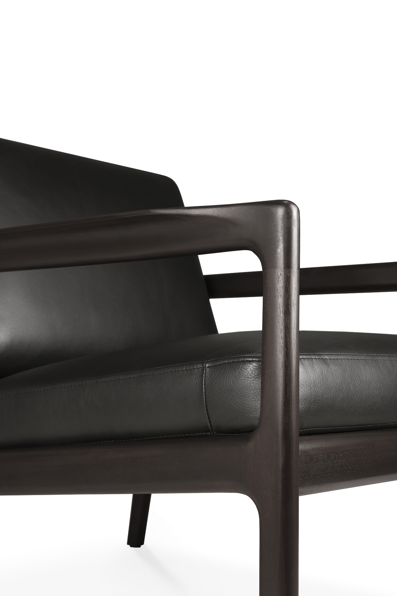 Jack loungestoel - zwart leer