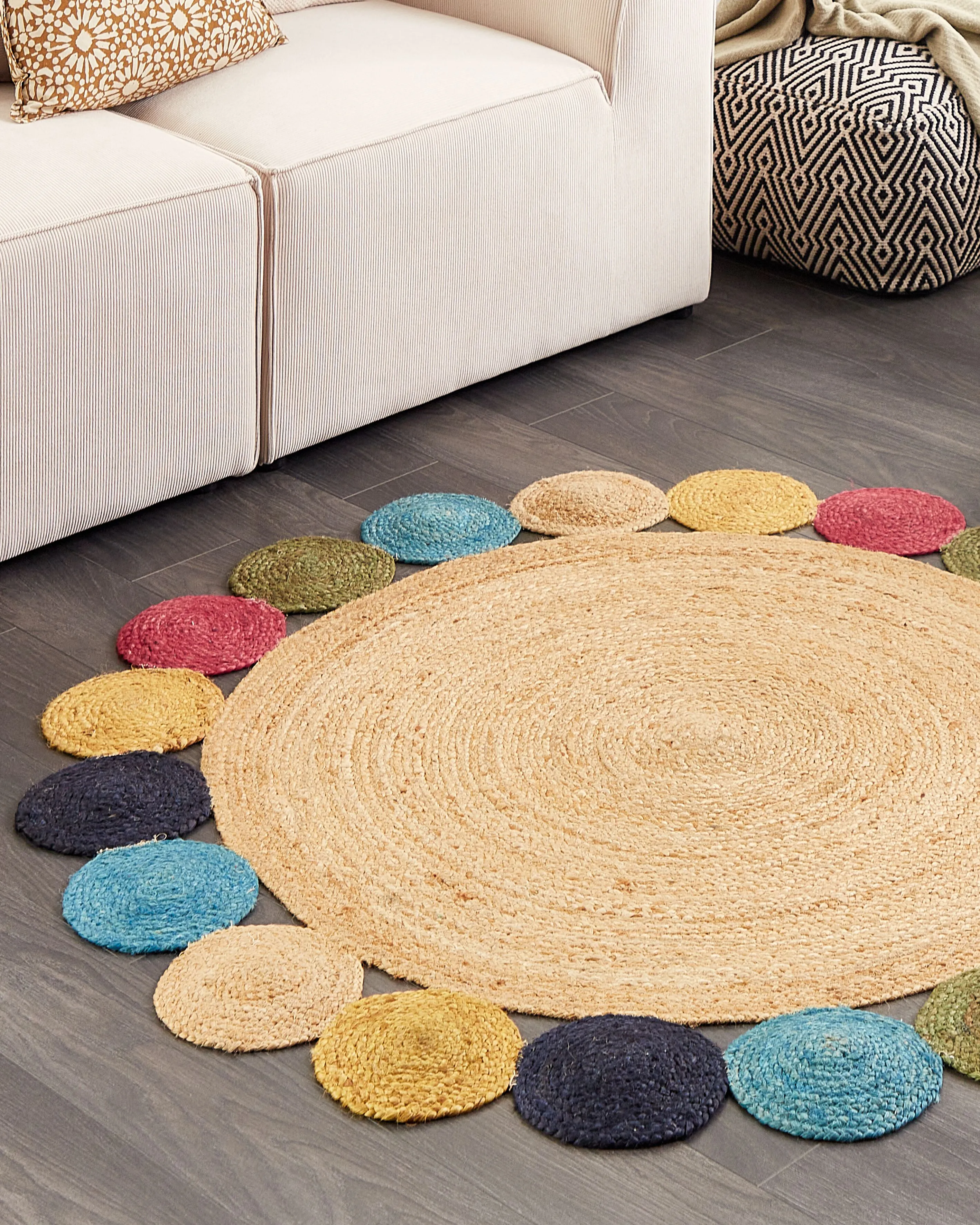 Vloerkleed VOSTAN Meerkleurig ø 140 cm Jute