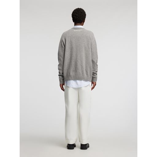 Annarr Rolf Intarsia Charlie Brown Striktrøje, Medium Grey Melange, L