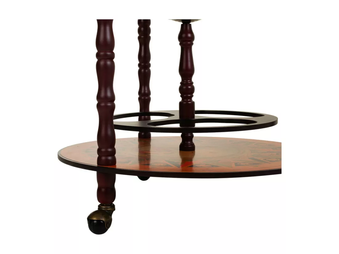 Casier à vin globe terrestre marron 55,5x55x,5x93,5h