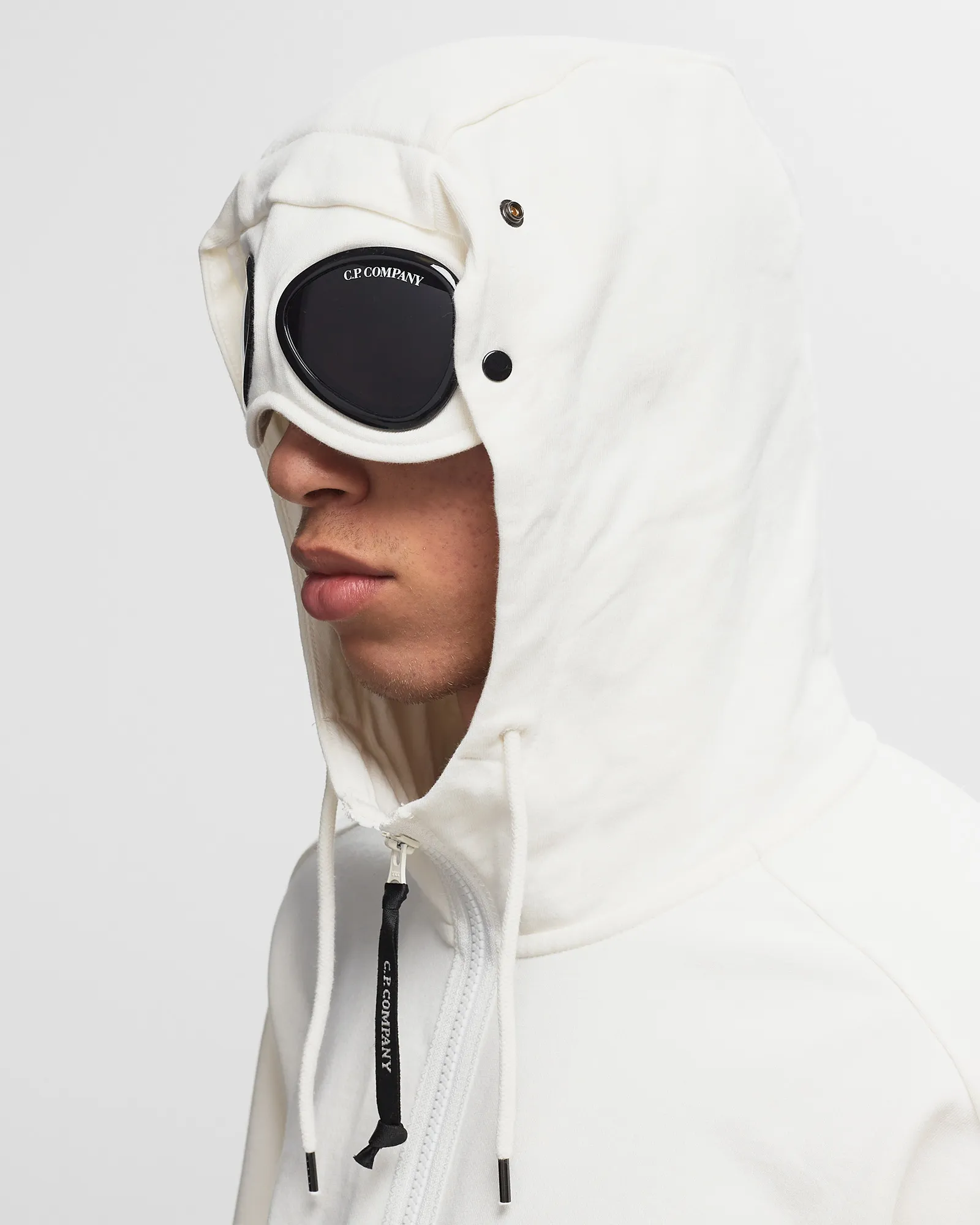C.P. Company DIAGONAL RAISED FLEECE SWEATSHIRTS - HOODED OPEN