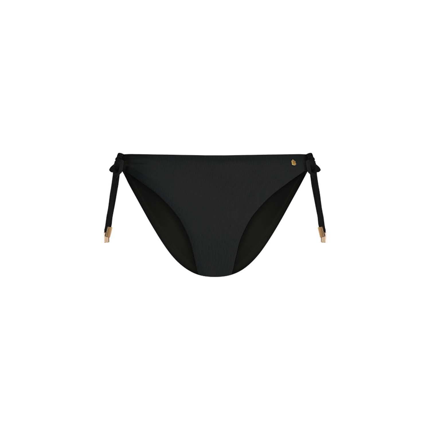 Beachlife  Black Embroidery Mid-Waist Bikinibroekje