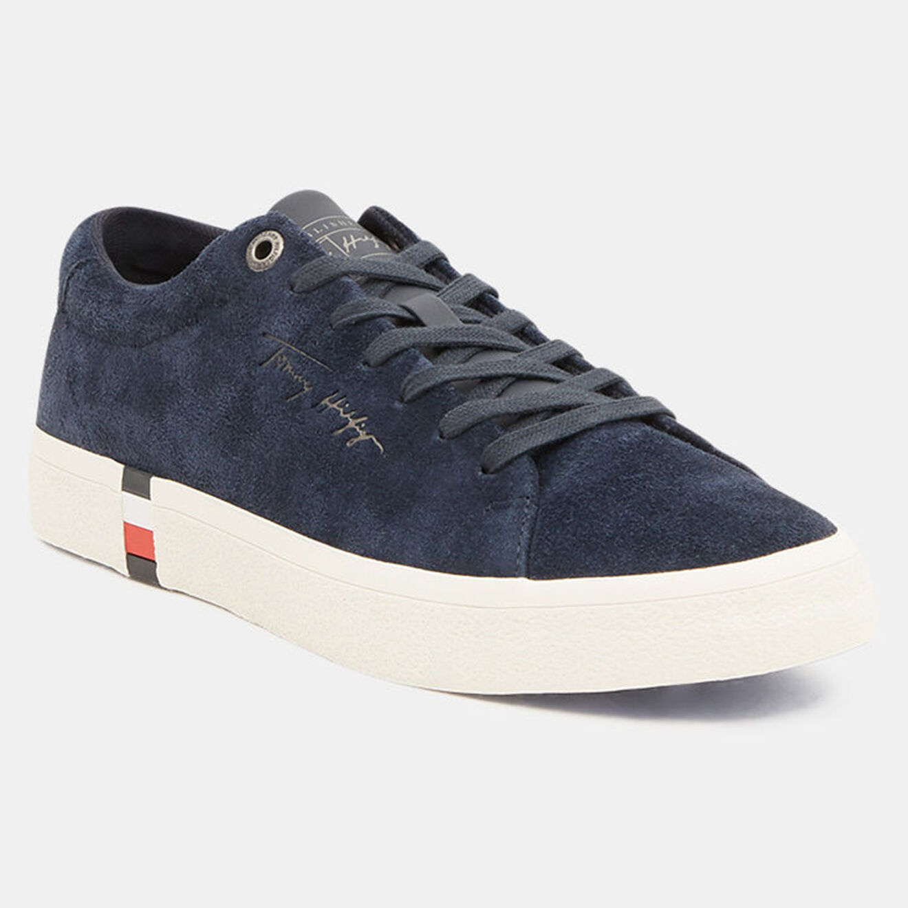 Tommy Hilfiger Baskets en Velours de Cuir Corporate bleu marine