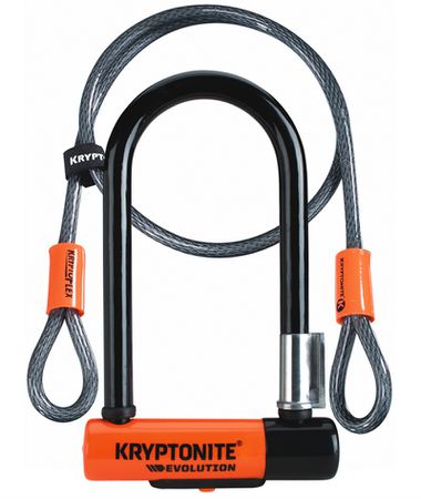 EVOLUTION MINI 7 Bügelschloss mit KABEL  orange schwarz