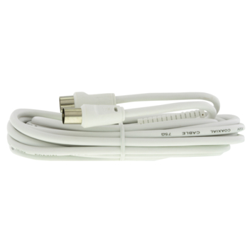 Q-Link coax kabel 3CV2 HF 5 meter stekker recht wit