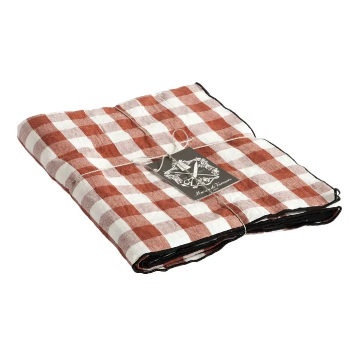 Maison de Vacances Nappe rectangulaire Bourdon noir toile mimi | Vichy Argile