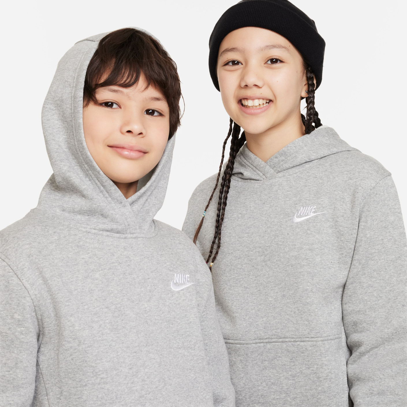 Nike Sportswear Club Fleece Hoodie Trainingspak Kids Lichtgrijs Wit