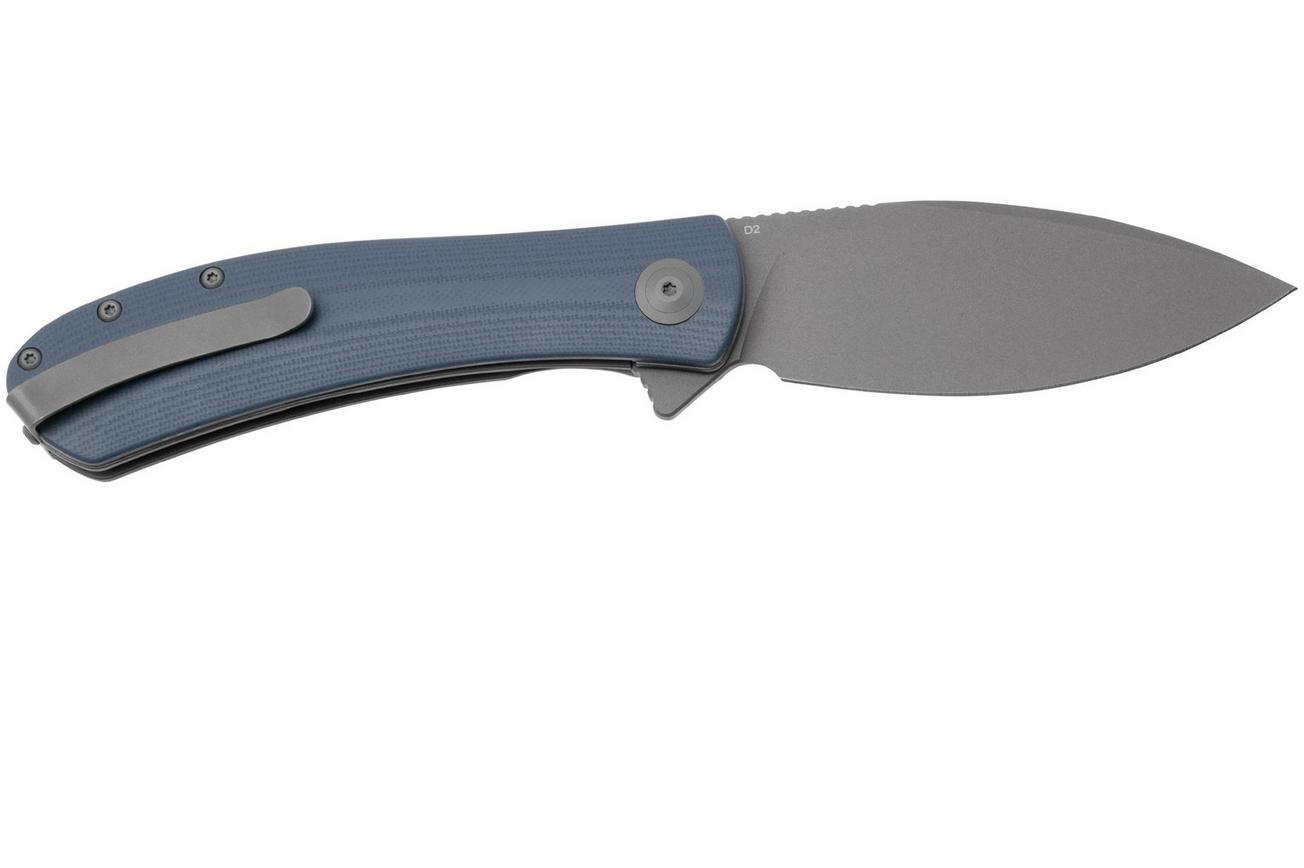 Trollsky Knives Mandu XL MT001-XL Dark Bead Blast D2, Grey G10 zakmes