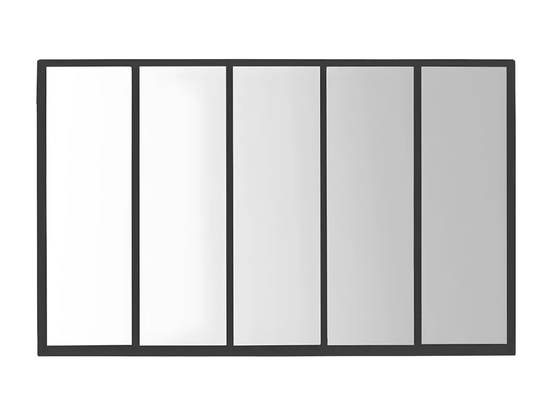 Loos - Miroir verrière en métal 137x90 cm : Couleur - Noir
