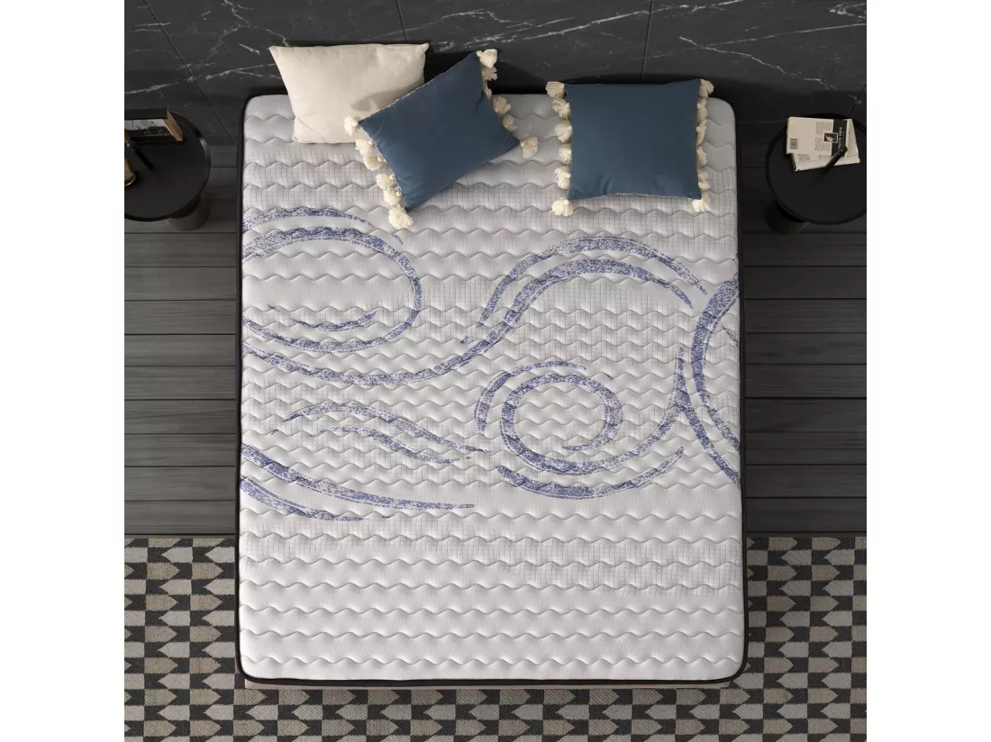 Matelas Perfectsleep 160x200 cm - Mousse HR - Accueil Blue Latex - Très épais 32 cm, Mémoire de forme, Confortable, Face été, hiver - Antibactérien