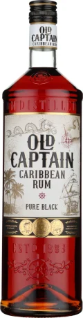 OLD CAPTAIN CARIBBEAN PURE BLACK RUM 1LTR