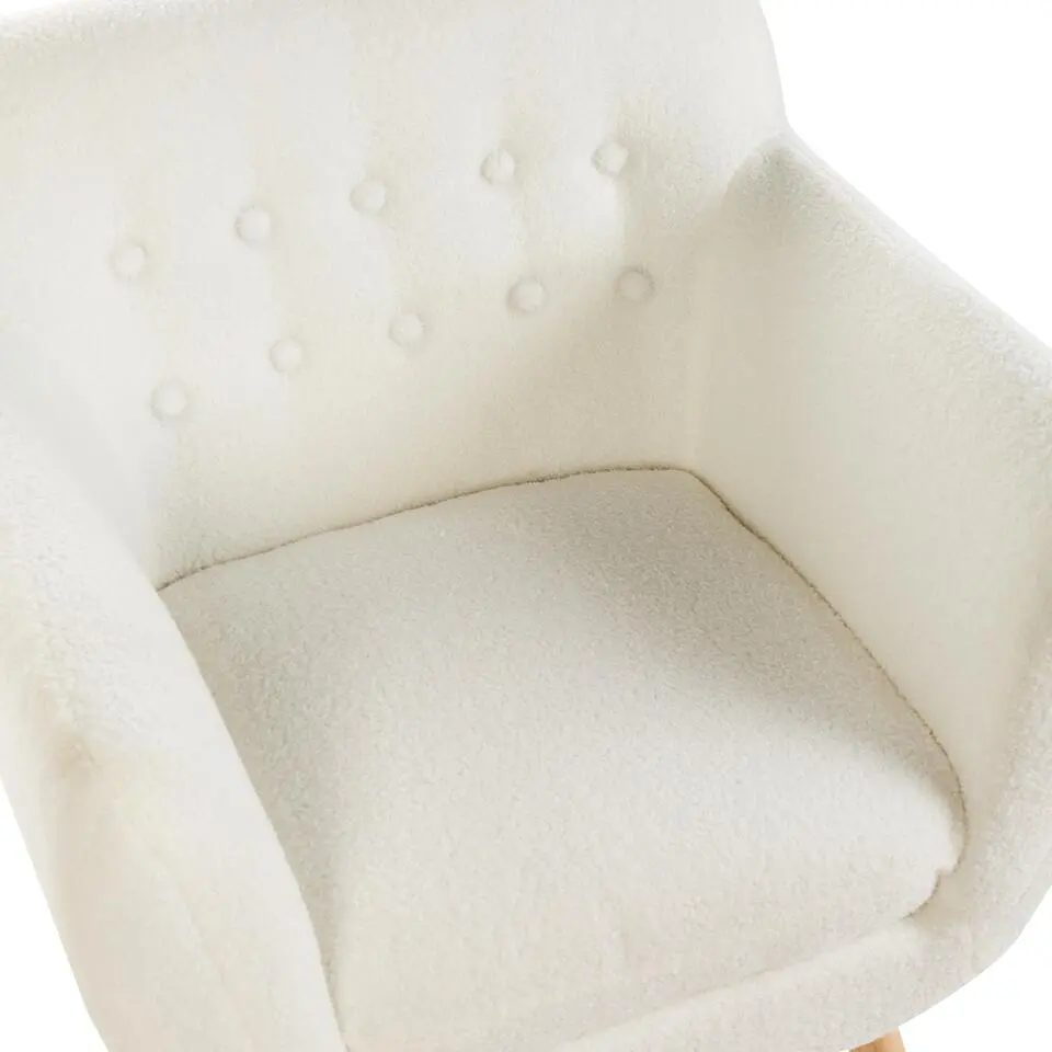 MELBY - Fauteuil - Wit - Bouclé