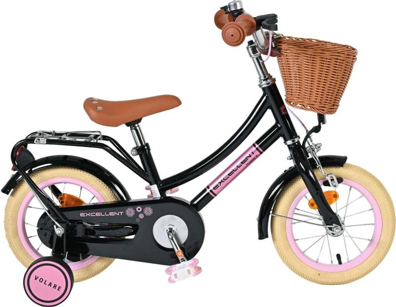 Volare - Excellent - Kinderfiets - Zwart - 12 inch