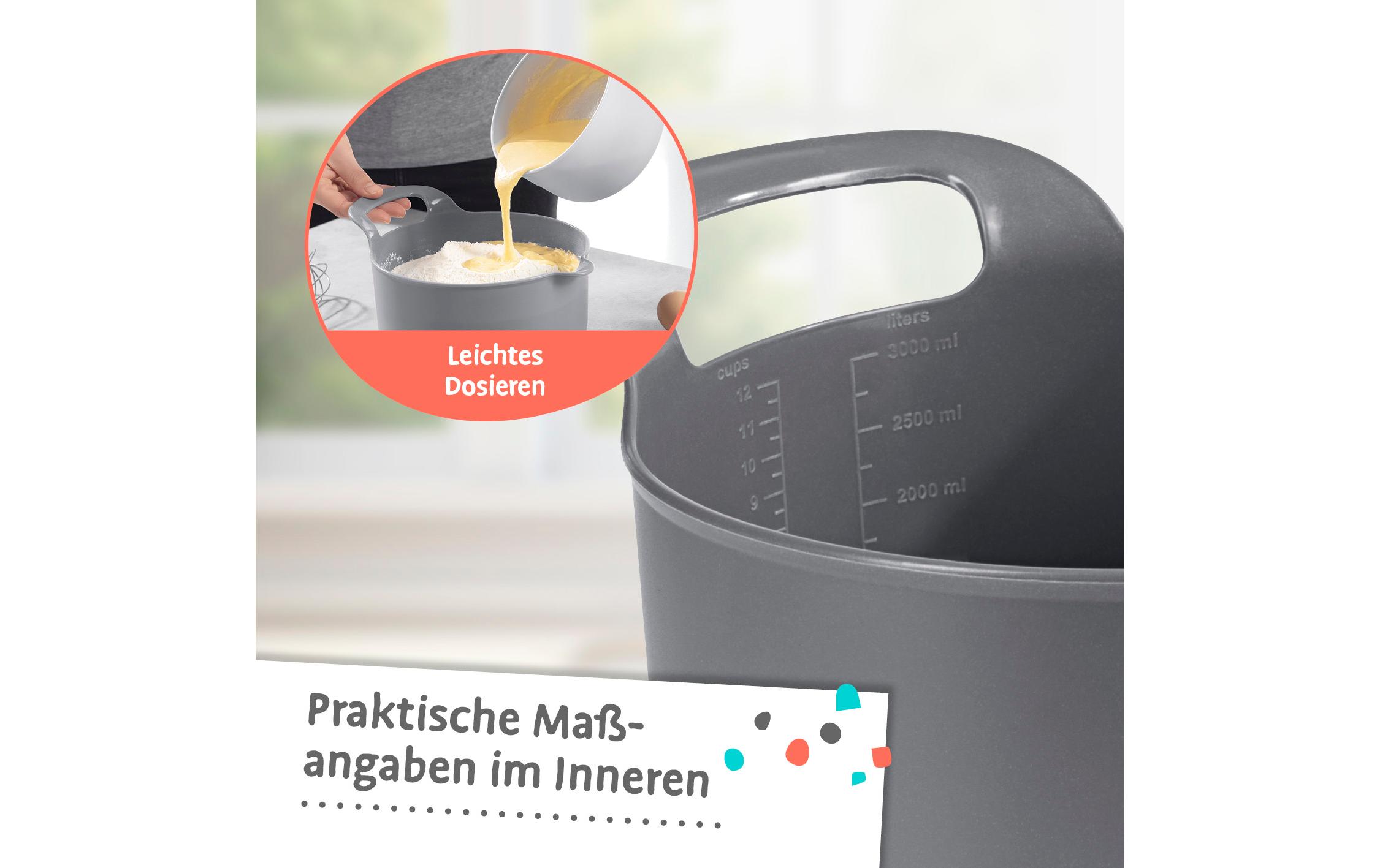 Schüssel 4-teilig, , 1 Stück, Grau/Schwarz/WeissSchüssel-Set