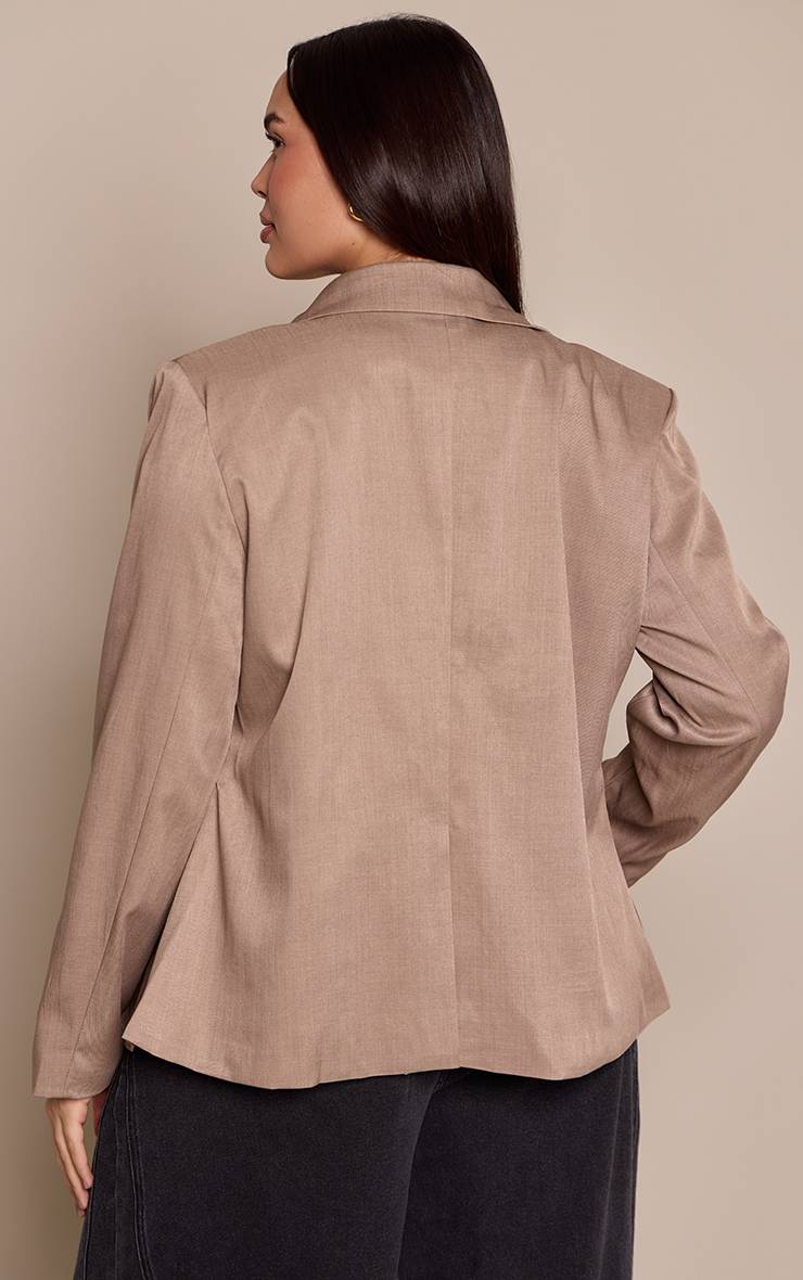 Gris Pierre Blazer Ajusté Grande Taille