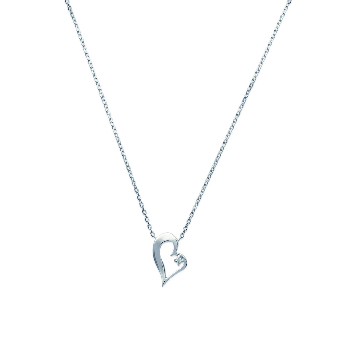 Collier Brillaxis coeur penché empierré