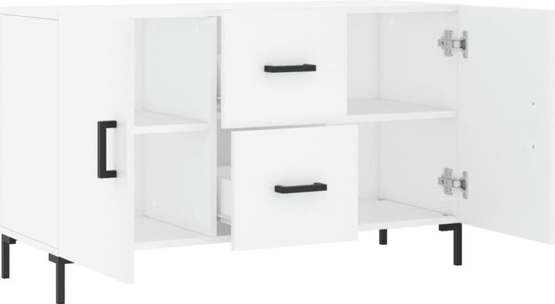 vidaXL - Dressoir - Wit - Bewerkt Hout