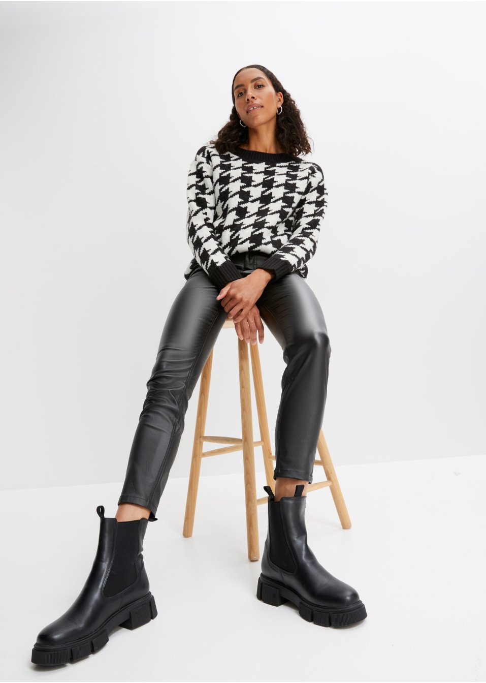 Pantalon extensible enduit avec taille confortable, Skinny