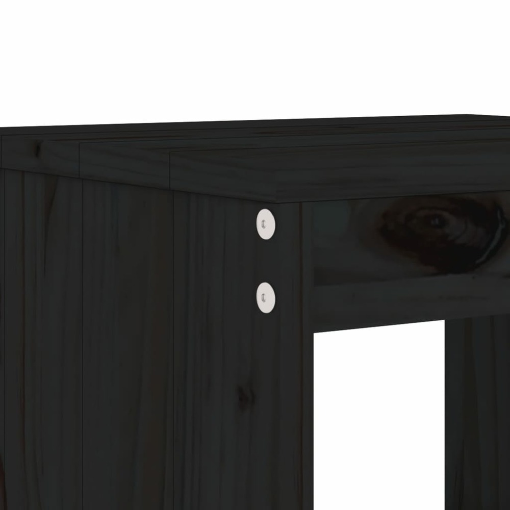 Ensemble de bar de jardin 5 pcs noir bois de pin massif