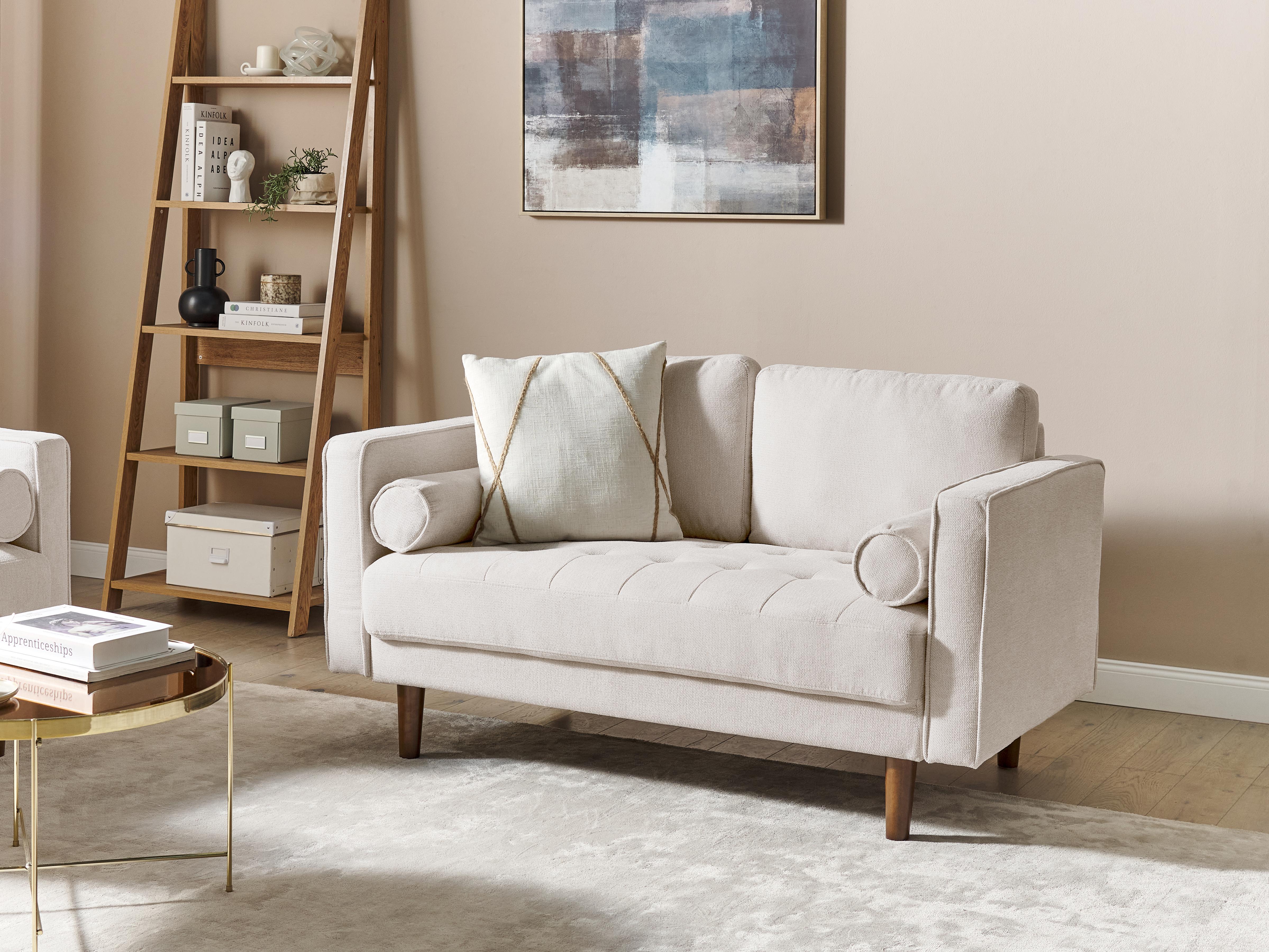 Bank 2-zits NURMO Stof Lichtbeige