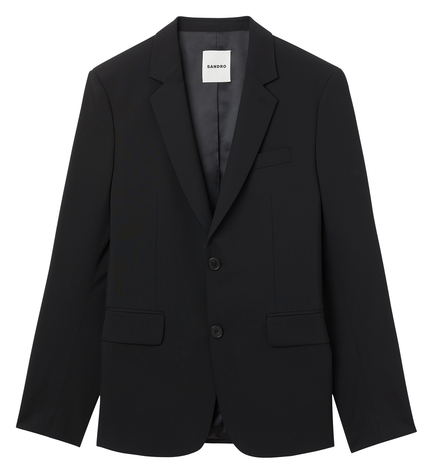 Veste de tailleur en laine mélangée| Noir
