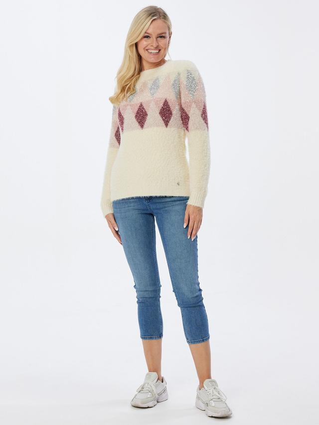 Pullover in Flausch-Lurexgarn