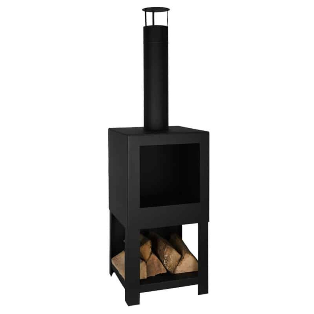 Cheminée extérieur noire 136 cm