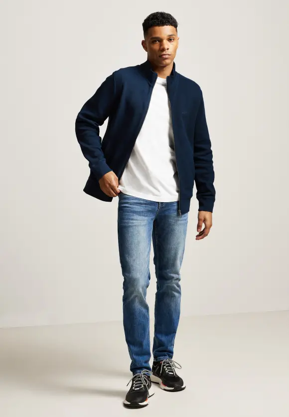 Sweatjacke mit Zipper - navy blue