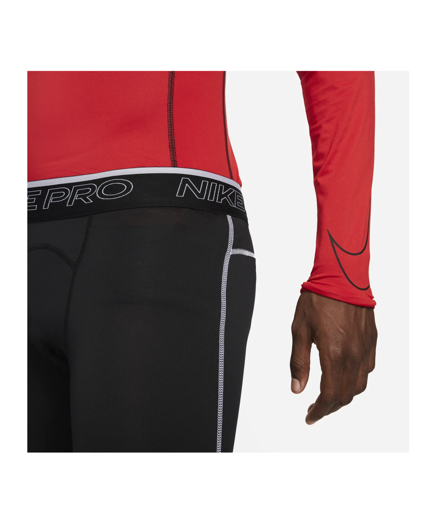 Nike Pro Dri-FIT 3/4 Tight Schwarz Weiss F011