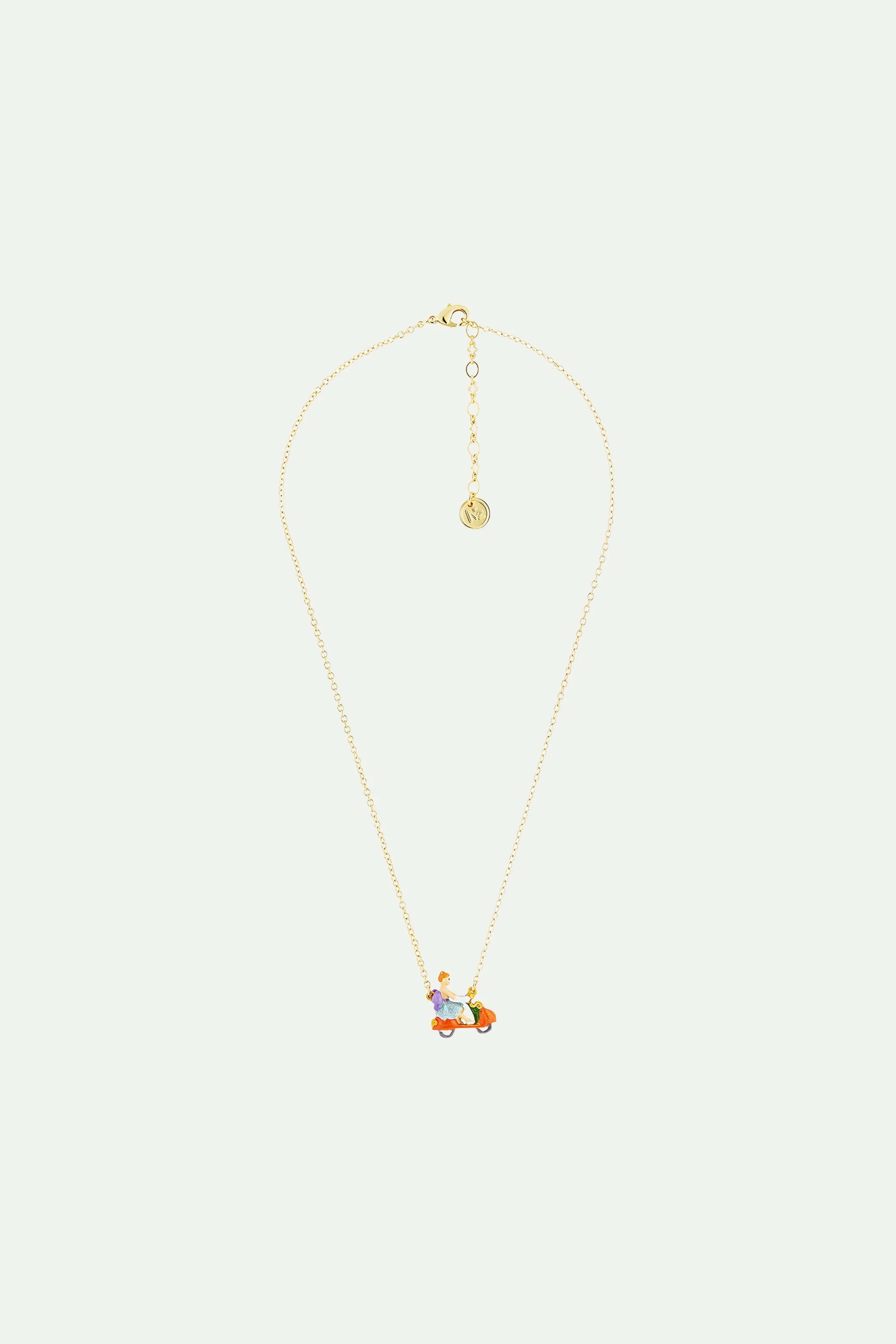Collier pendentif cendrillon et scooter-citrouille | Multicolore
