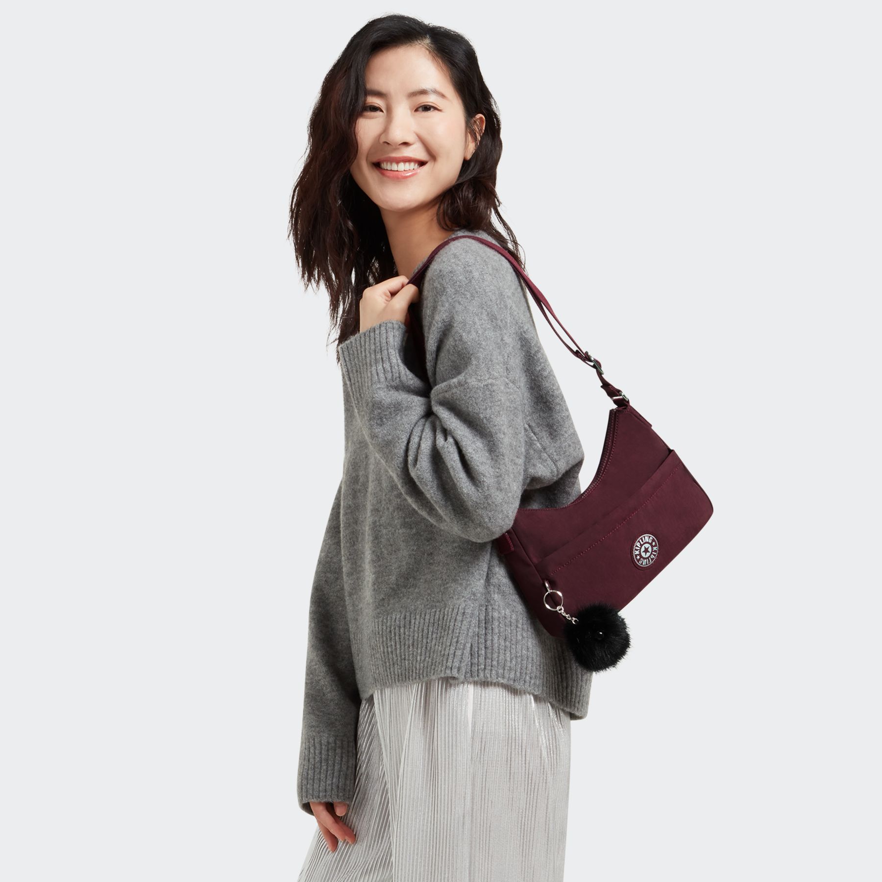 LARYSA Sac d’épaule compact à bandoulière - Deep Burgundy GG