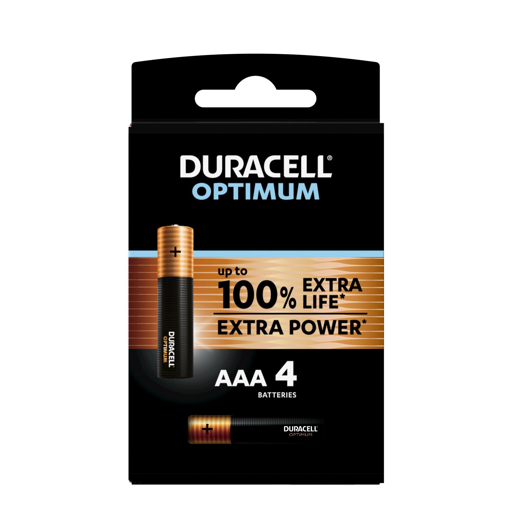 PILHA DURACELL OPTIMUM AAA PACK 4 UNIDADES