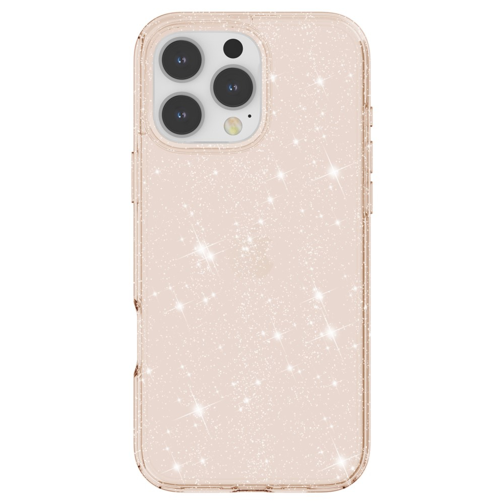 iPhone 16 Pro Hybrid Hardcase Schutzhülle im Glitzer Design - Gold / Transparent