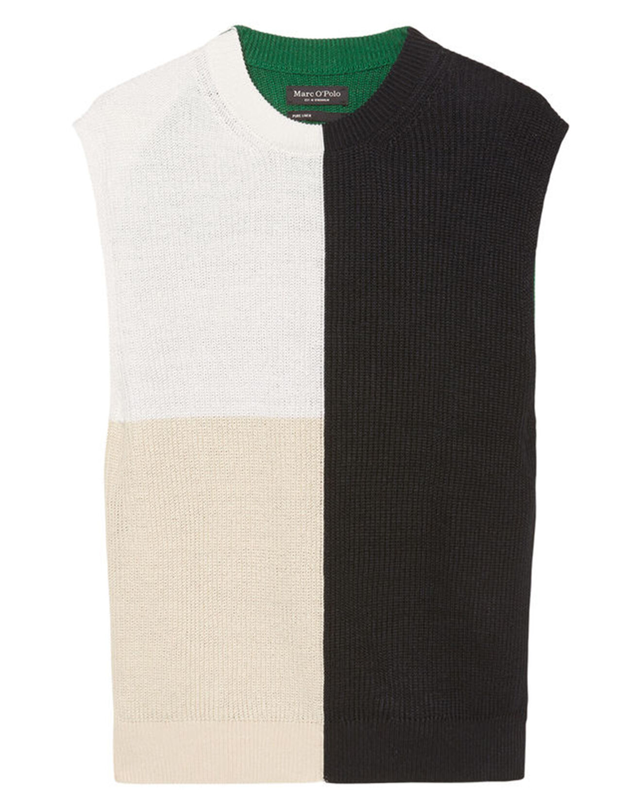 Marc O'Polo Pull 100% Lin Sans manches multicolore